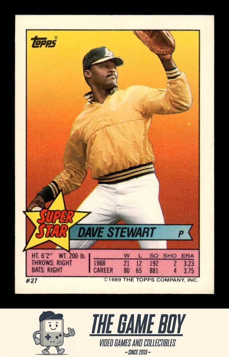 1989 Topps Stickers Super Star Backs #27 Dave Stewart Oakland Athletics