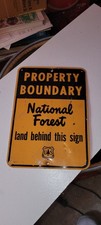 Authentic Vintage US Forest Service National Park Property Boundary Sign