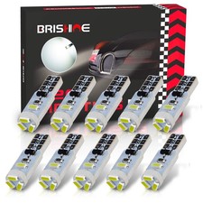 10x T5 Led Bulbs Xenon White Canbus Error Free 3014 Chipsets Wedge 74 2721 37...