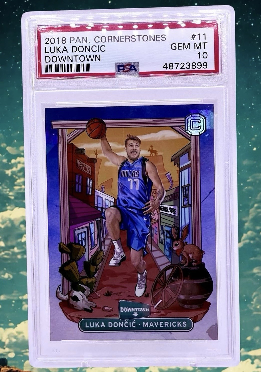 2018-19 Luka Doncic Rookie Cornerstones Downtown PSA 10