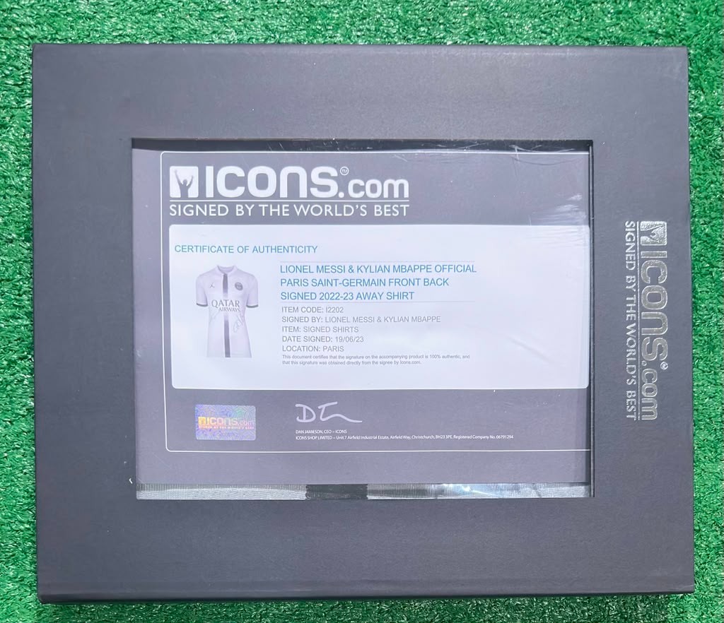 Messi & Mbappe Signed Jersey Auto - Icons.com COA Paris view 8