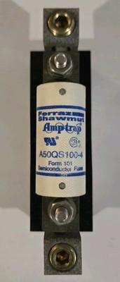 Ferraz Shawmut A50QS100-4 100A 500V Semiconductor Fuse W/ P243E FuseBlock W/Lugs