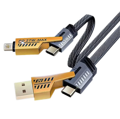 USB-C Kabel universal 4 in 1 Ladekabel Schnellladekabel für iPhone Samsung Handy