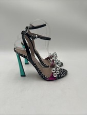 Women's Betsey Johnson Ellyy Strapy Heels Sandals Multicolor Size 6.5
