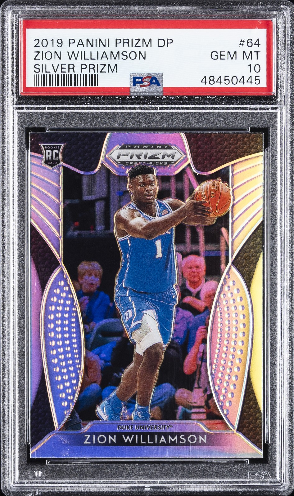 2019 PANINI PRIZM DRAFT PICKS SILVER PRIZM #64 ZION WILLIAMSON PSA 10