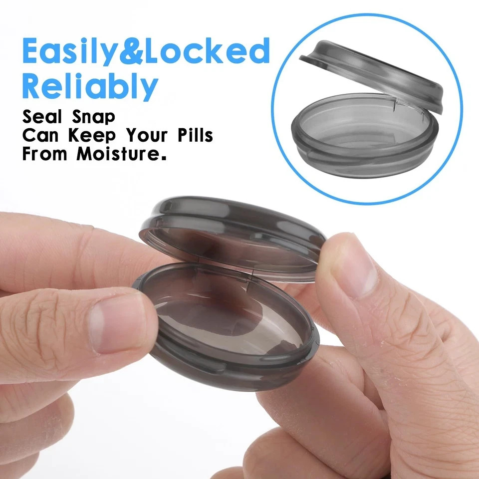 5PCS Small Pill Box,Travel Round Pill Case,Portable Pill Container Holder