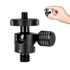 Mini Ball Head 360  Swivel with 1/4" to 3/8" Adapter for Camera