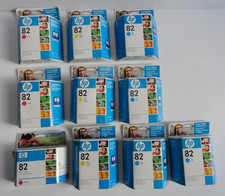 Lot of 10, Genuine HP 82 M/C/Y Color Ink Cartridge C4911A C4912A C4913A, EXPIRED