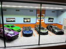 Diorama 1:64 Diecast Garage Model LED Parking Lot Showroom Scene Display Case US