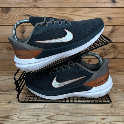 Nike Turnschuhe Damengröße UK 4 Air Winflo 9 grau Straße Laufen Fitnessstudio Strickschuhe