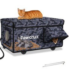 Jlsame Weatherproof Heated Cat House For Outdoor In Winter Heated Cat Bed Kitty