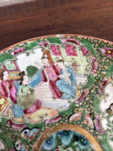 Wunderschöner antiker chinesischer Famille Rose Medaillon Teller - Bild 9 von 17