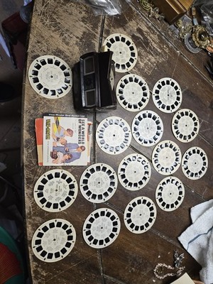 Vintage Sawyer's View-Master Model C Brown Bakelite Viewer with 15 Reels &...