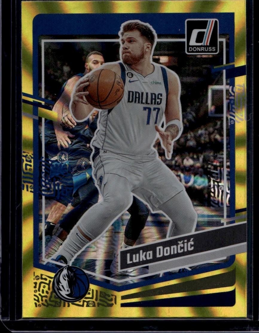 2023-24 Donruss #141 Luka Doncic Yellow Laser Holo #/25