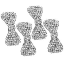 4 Pcs Wedding Hair Accessories Bow Rhinestone Clips Tiny Barrettes