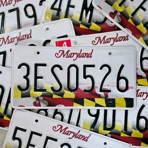 Maryland License Plate π₯FREEπ«π₯ 1 Random Tag w/ Maryland State Flag Graphic