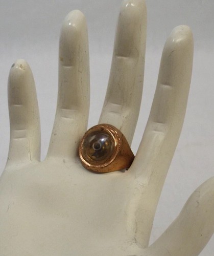Vintage 1940's Cereal Premium Magnetic Compass Ring Markings Inside Metal