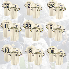 CUSTOM Player Brewers 2026 World Series NL Champions Printed Jersey-Home Cream