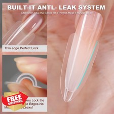 Tucepu Sandwich Nail Forms 150Pcs Almond Round Extension Molds