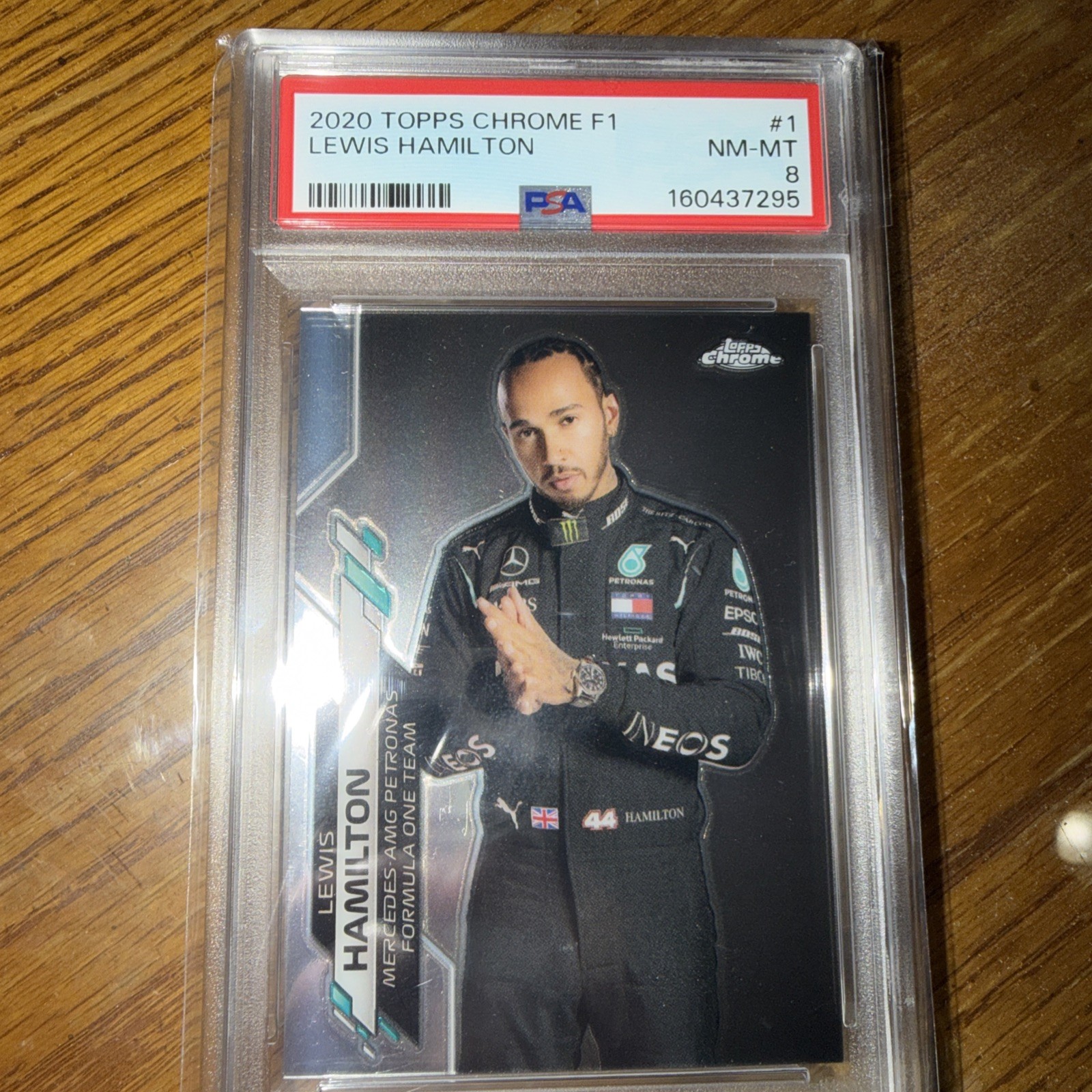 2020 Topps Chrome Formula 1 F1 Racers Lewis Hamilton #1 PSA 8 Rookie RC 2wr view 4