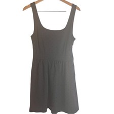 Madewell Womens Size Medium Little Black Textured Dress Polka Dot Career Work