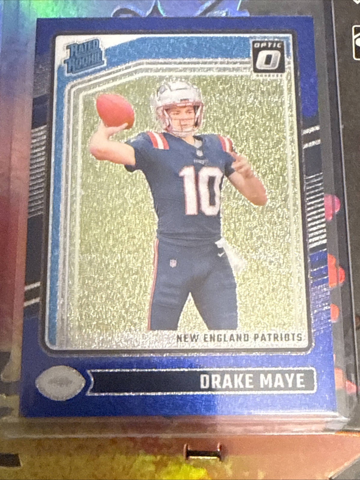 2024 Panini Donruss Optic - Rated Rookie Drake Maye #229 Blue Glitter Prizm (RC)