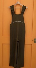 Phillip Lim 3.1 Khaki Dungaree Jumpsuit Wool UK 6