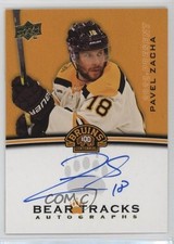 2023-24 Upper Deck Boston Bruins Centennial Bear Tracks Pavel Zacha Auto 11jd