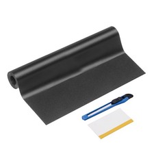 1Set 12" x 4.9ft PET Carbon Fiber Vinyl Wrap with Scraper, Frosted Black