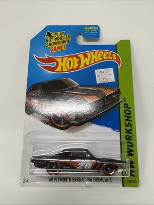 2014 Hot Wheels HW Workshop '68 Plymouth Barracuda Formula S #239 Black