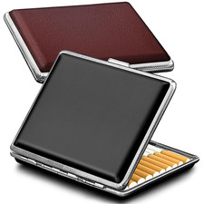 Cigarette Case 2 Pack , Spring Switch 20 Capacity Cigarette Holder Case for Men