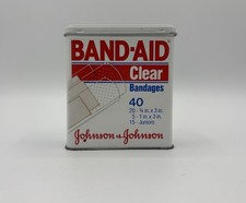 Vintage Johnson & Johnson BAND-AID Metal Tin Clear Bandages Empty Collectible