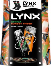 Lynx Gift Set Africa & Sunset Fresh - body spray, body wash and Socks