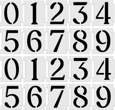 YEAJON 4 Inch Curb Stencil Kit 0-9 Address Number Stencils, 20Pcs 4 