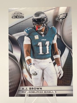 A.J. Brown 2025 Topps Chrome Black Refractor #83 #'d  /299
