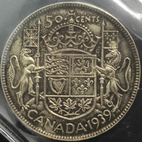 Canada 1939 50 Cents MS 63 ICCS Choice Light Toned George VI Half - Picture 2 of 5