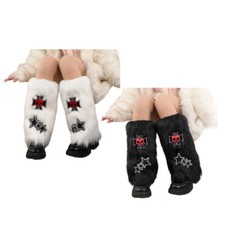 Women Costume Star Fauxs Furs Warm Fuzzy Leg Warmer/Boot Sleeves/Boot Cover
