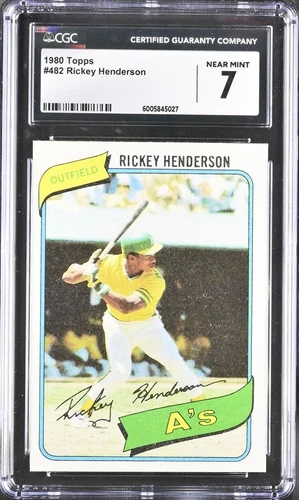 1980 Topps Rickey Henderson #482 RC Rookie Card  - CGC 7 