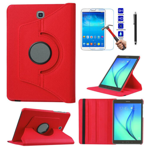 PU Leather Rotate Stand Case Folio Cover For Samsung Galaxy Tab 4 3 Tab S2 Tab E - Picture 1 of 12