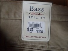 GH Bass America Utility Cavalry Twill Utility Beige Pants Mens Size 38 x 30 New