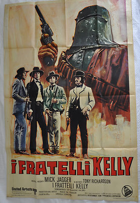 mick jagger rolling stones original movie poster NED KELLY 1970 1^ ed italy