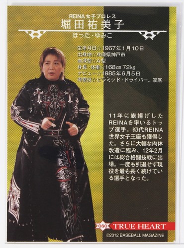 YUMIKO HOTTA - 2012 BBM Women's Pro-Wrestling Trading Card - Picture 3 of 3