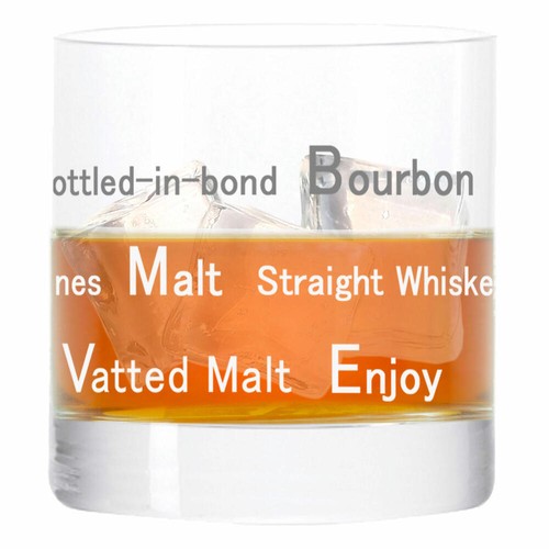 Leonardo Whisky Tumbler Whisky Theme Glass with Writings 01 Tumbler Gift 190ml - Picture 3 of 4