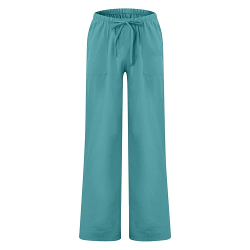 Herren Baumwolle Leinen lose Hose Freizeit Kordelzug Strand Yoga Baggy lange Hose - Bild 7 von 69