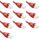 50 Feet Cat6 Ethernet Network Patch Cables Red RJ45 m/m (10 Pack)
