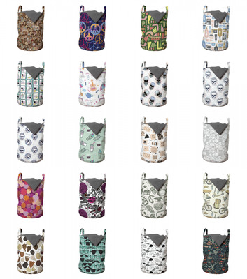 Ambesonne Hipster Laundry Bag Hamper Basket with Handles Laundromats