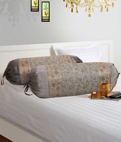 Indian Handmade Cushion Brocade Bolster Pillow Cover Throw Round Cylinder 30" - 第 1/5 張圖片