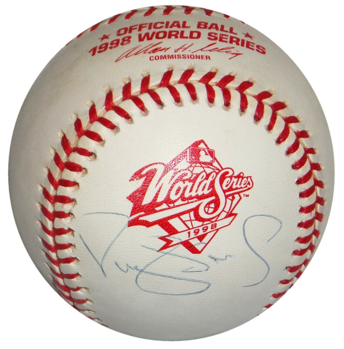 DARRYL STRAWBERRY SIGNED 1998 WORLD SERIES LOGO NY YANKEES