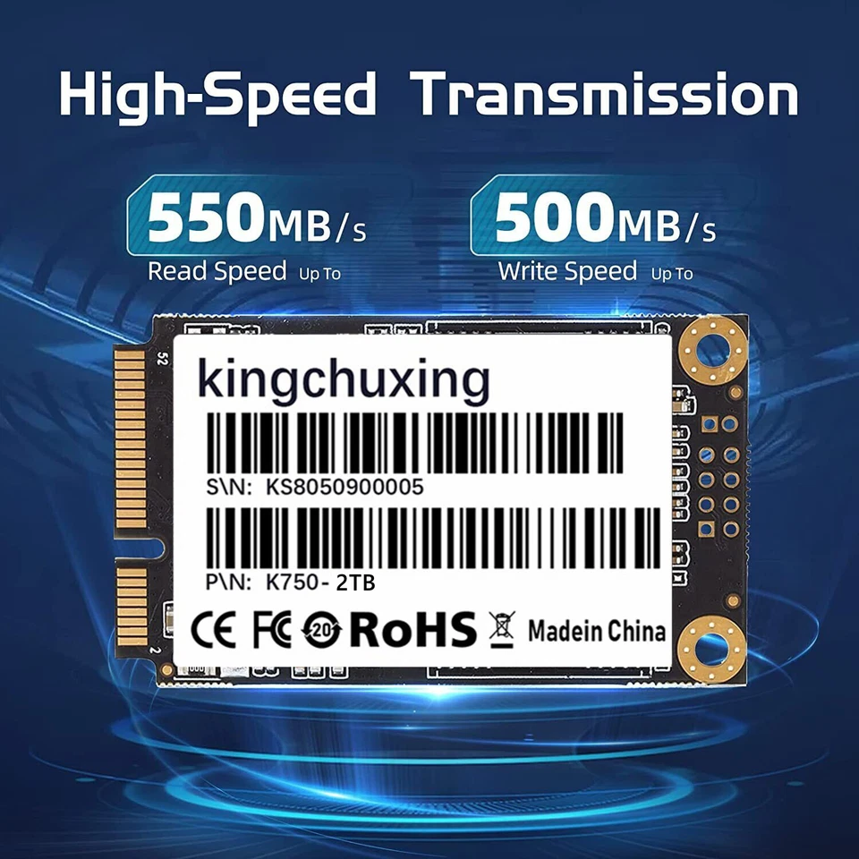 Kingchuxing SSD 1TB 512GB mSATA Solid State Drive 6Gb/s For PC/Laptop 550MB/S - Image 2 of 4