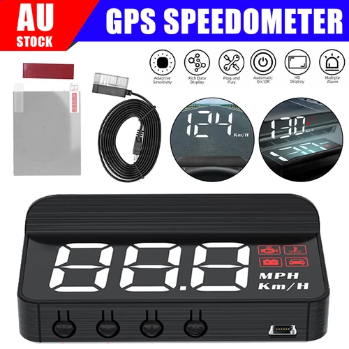 Universal OBD2 HUD Head-up LED GPS Speedometer Digital Display Car Speed Warning - Picture 2 of 13